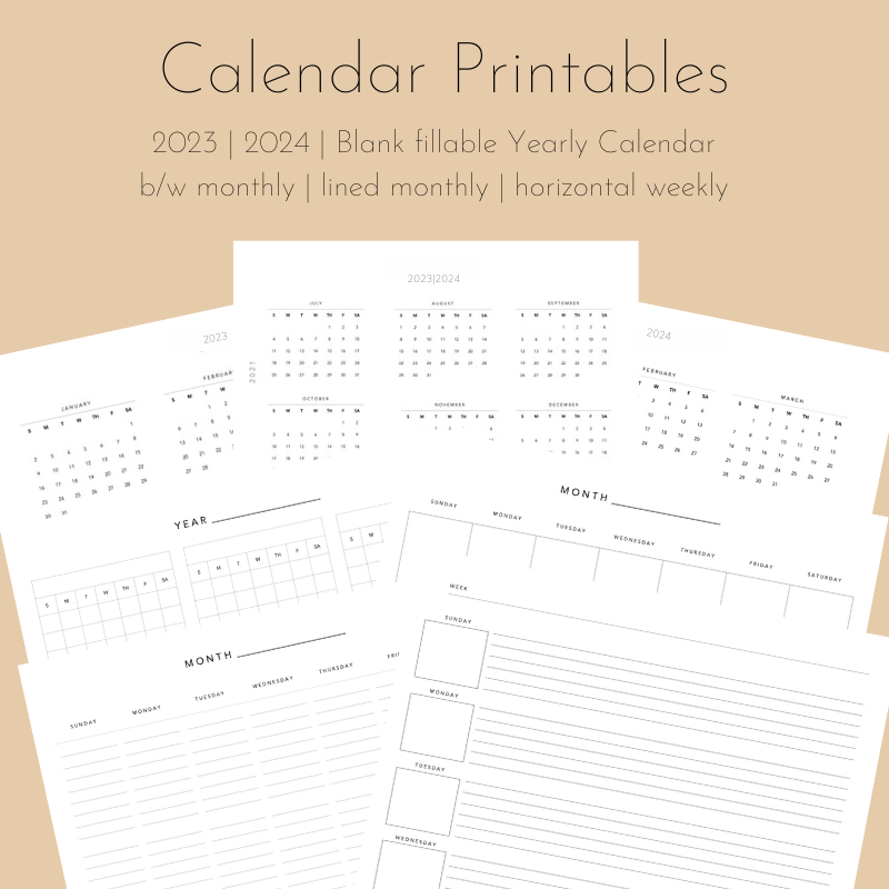 2023|2024 Calendar Planning Printable Kit